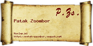 Patak Zsombor névjegykártya